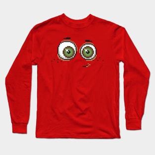 monster face pixel art Long Sleeve T-Shirt